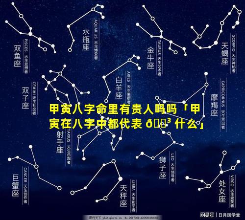 甲寅八字命里有贵人吗吗「甲寅在八字中都代表 🐳 什么」